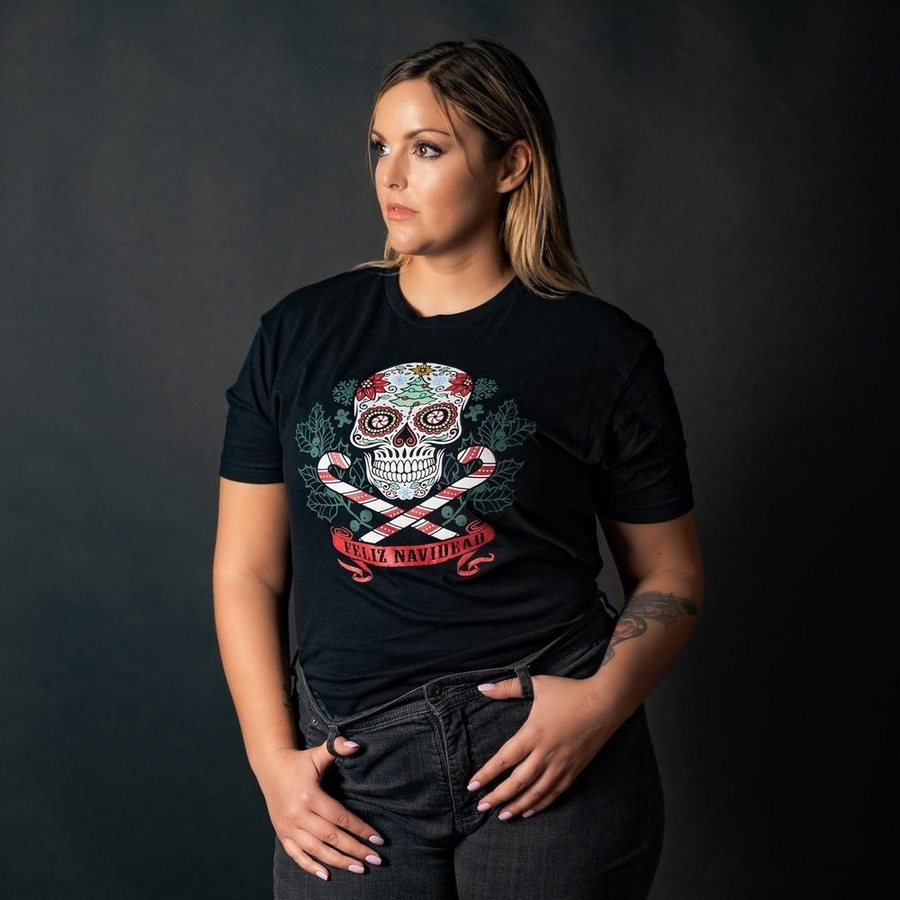 Women's Feliz Navidead Boyfriend Fit T-Shirt - Black - Image 6