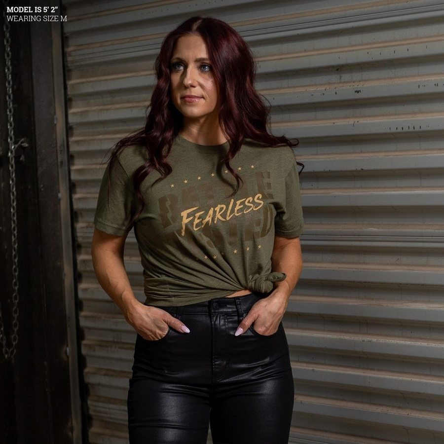 Women's Fearless Boyfriend Fit T-Shirt - Military Green - Image 5