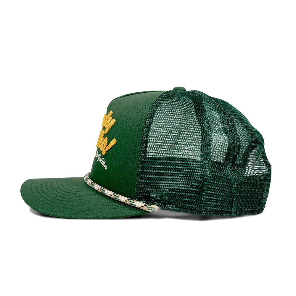 Howdy Golden Green Trucker Hat - Image 3
